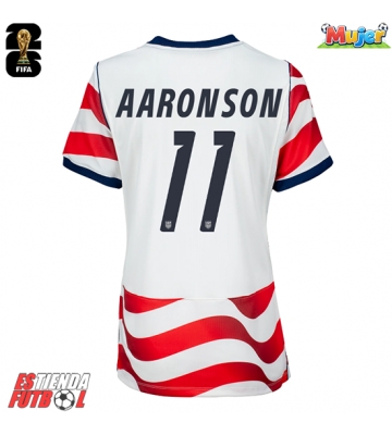 Estados Unidos Brenden Aaronson #11 Primera Equipación Mujer Mundial 2026 Manga Corta